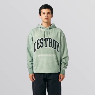 

HUF Destroy Rebuild Faded Pullover Hoodie Men basil, Зеленый