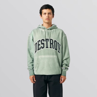 HUF Destroy Rebuild Faded Pullover Hoodie Men basil