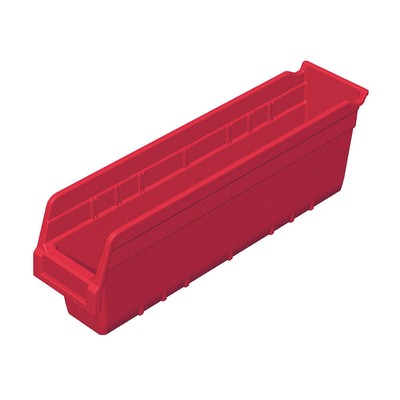 AKRO-MILS 30048RED Shelf Bin,Red,Plastic,6 in 4KEW3