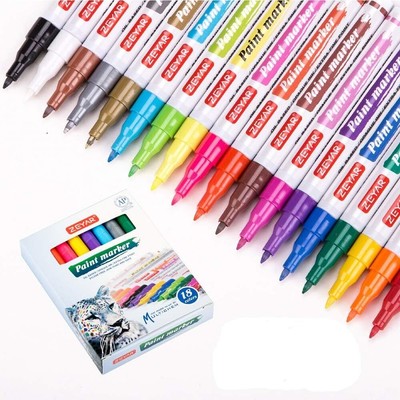 ZEYAR Oil-Based Paint Markers, Expert of Rock Painting, Extra Fine 18 Colors 
