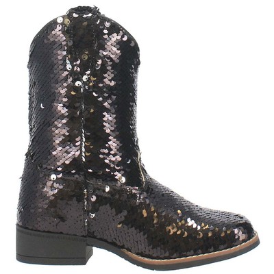 Laredo Kansas Sequin Square Toe Cowboy Youth Girls Size 10 M Dress Boots LC2540