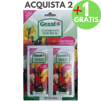 Gesal CONSERVANTE PER PIANTE FIORI RECISI SET 4 BUSTINE MONODOSE DA 20 ML