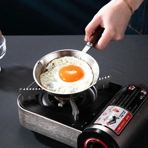 304 Stainless Steel Frying Pan Cooking Pan Flat Bottom Nonstick Omelette Pan