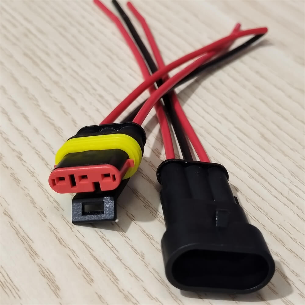 2 Set 3 Way 3 Pin Plug Electrical Wire Connectors 18AWG Waterproof  for Car Boat