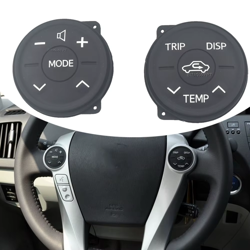 (Left + Right) Steering Wheel Switch Control Panel Rubber For Toyota Prius 30 XW