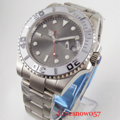 20Bar Sterile Sunburst Grey 40mm Auto NH35A Men Watch Mental Band Sapphire Glass