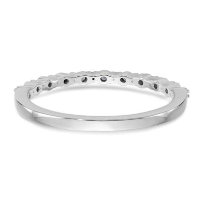 Pre-owned Diamond2deal 14k White Gold 1/10 Carat Blue Diamond Band Ring Fine Jewelry
