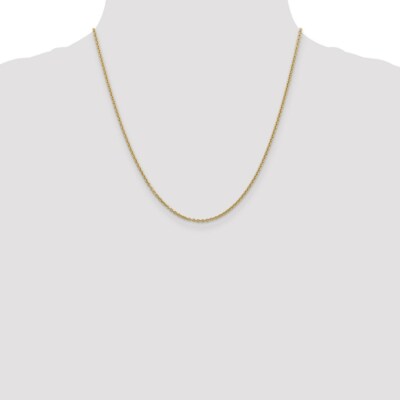 Pre-owned Skyjewelers Real 14kt Yellow Gold 1.95mm Round Cable Chain; 20 Inch; Lobster Clasp