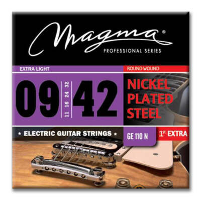 Magma Electric Guitar Strings Super Light Gauge Nickel-Plated Steel Set, .009 -
