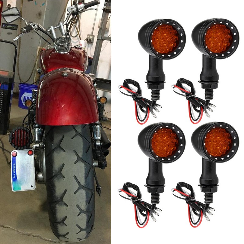 4x For Honda VTX1300C VTX1800C VTX 1800 N Black LED Turn Signals