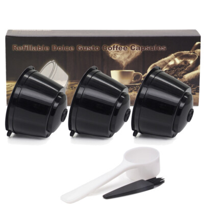 3Pcs Refillable Coffee Capsule Cup For Dolce Gusto Nescafe Reusable Filter Pod