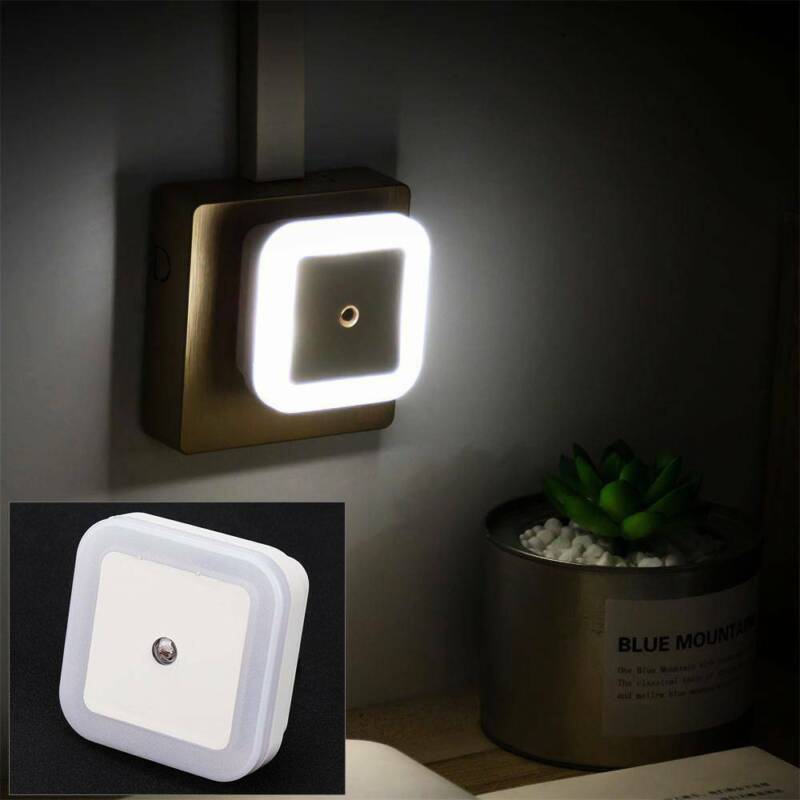 2x Set Steckdosen-Lampen LED Treppen-Leuchte Nacht-Licht Mit Bewegungsmelder 