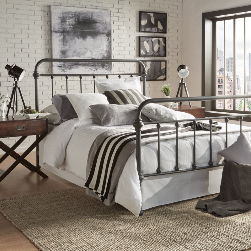Metal Bed Frame With Headboard Footboard Side Rails Metal Slats Twin Full Queen