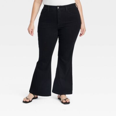 Женские джинсы Ava & Viv Womens Plus с высокой посадкой 32 размера, полностью расклешенные джинсы среднего веса