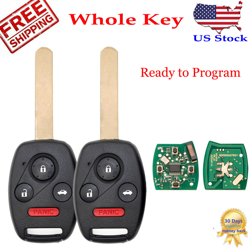 2 For Honda Civic EX SI 2007 2008 2009 2010 2011 2012 2013 Remote Car Key Fob