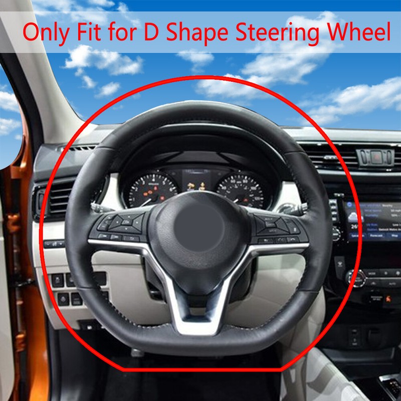 D Type Car Steering Wheel Cover 15"/38cm For Nissan Rogue/Rogue Sport