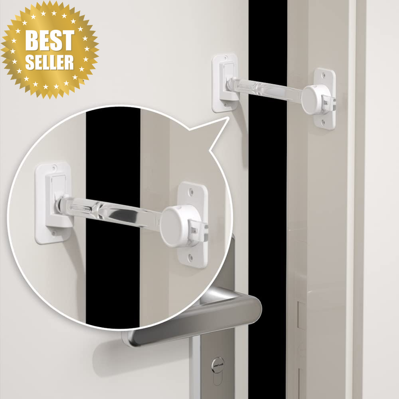Child Proof Door Finger Pinch Guard, Baby Stopper & Latch, Adjustable Lever Hand