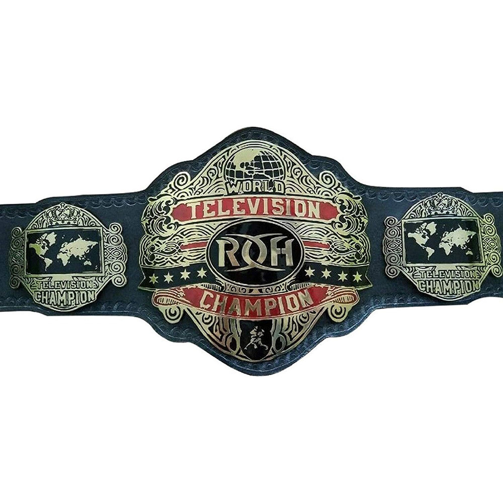 ROH WORLD TELEVISION WRESTLING CHAMPIONSHIP REPLICA Zinc BELT Adult Size 2mm/4mm - Picture 2 of 2