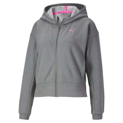 Puma Bfb X Front Hood Full Zip Jacket Женские серые пальто Куртки Верхняя одежда 521735