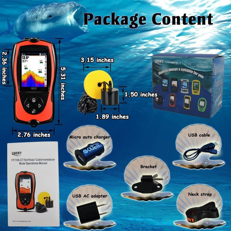 Portable Fish Finder Handheld Kayak Fish Finders Wired Fish Depth Finder Sonar S