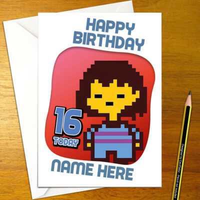 UNDERTALE Personalised Birthday Card - A5 frisk toriel papyrus undyne undertail