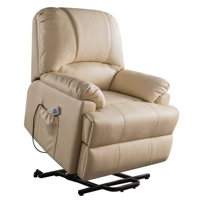 Acme Furniture Recliner 37'' x 41'' Power Lift Faux Leather Upholstered Beige