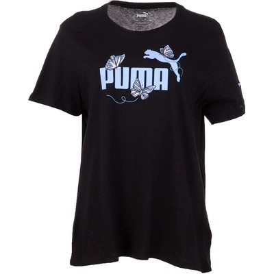 

Футболка Puma Butterfly с круглым вырезом и коротким рукавом женская черная спортивная Casu, Черный