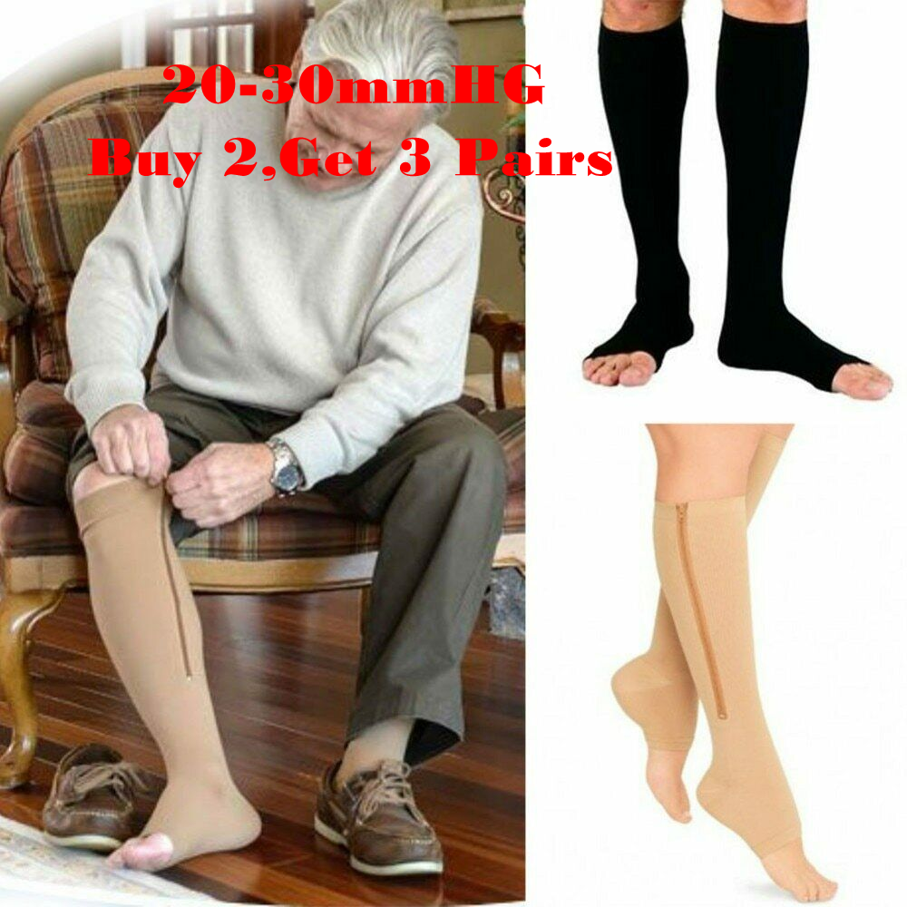 Men's support hose knee high top
