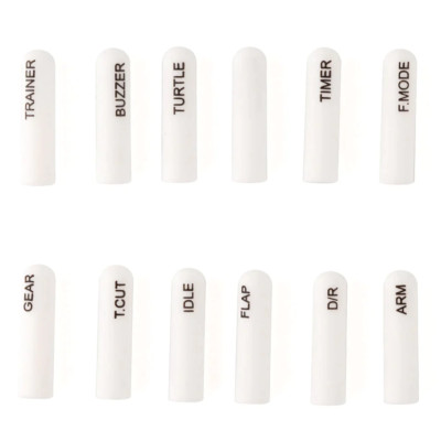 RadioMaster Labelled Silicon Switch Cover Set - Long (12pcs / White)