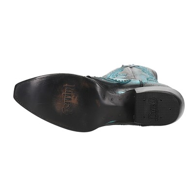 Pre-owned Ferrini Masquerade Embroidered Gradient Metallic Studded Snip Toe Cowboy Womens