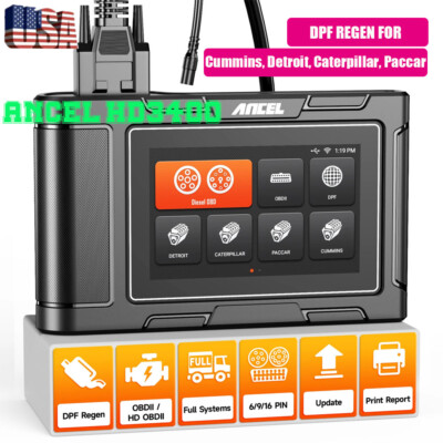 ANCEL HD3400 Pro Heavy Duty Truck Car Scanner All Systems OBD2 Scanner DPF Regen
