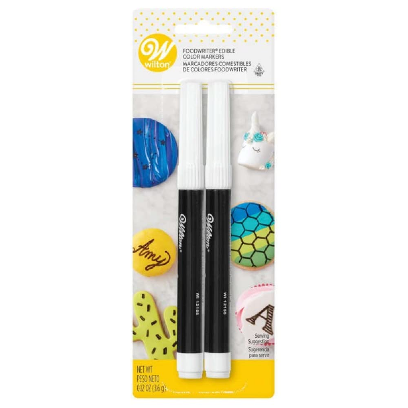 Wilton 609-1192 Black Food Writer Edible Ink Markers, 2 Coun