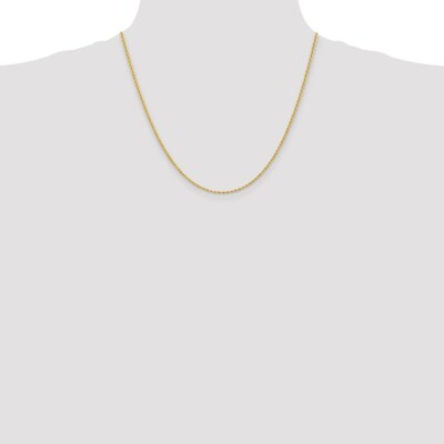 Pre-owned Skyjewelers Real 14kt Yellow Gold 20 Inch 2mm Regular Rope With Lobster Clasp Chain; 20 Inch