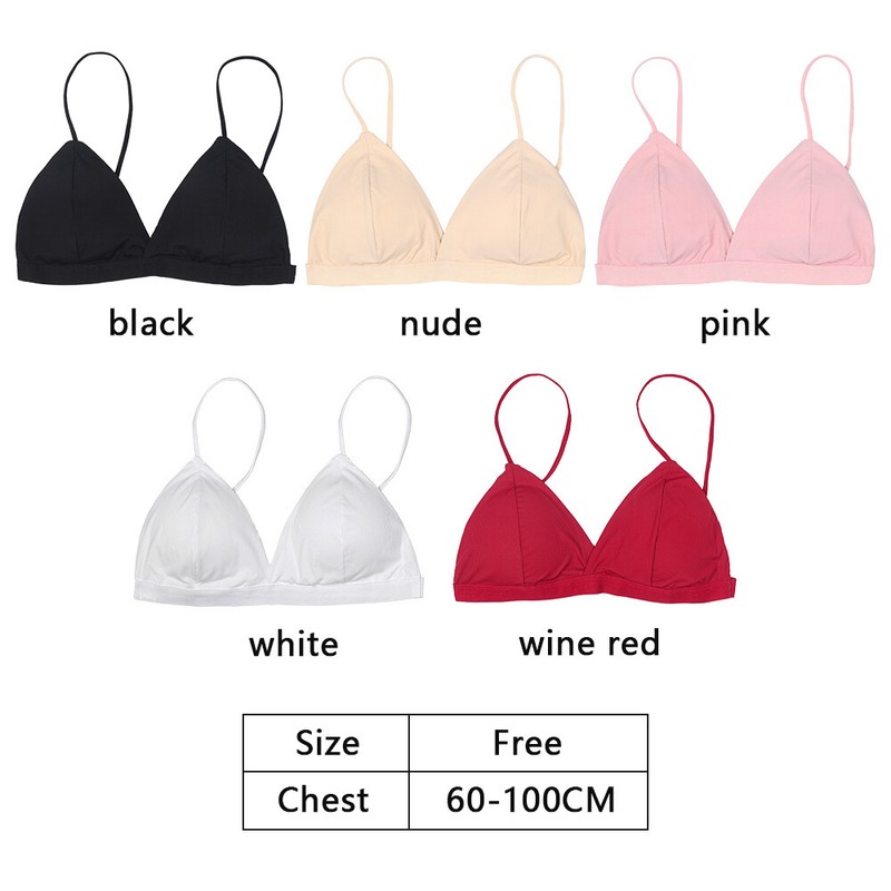 Fit One-Piece Solid Color Thread Bras Push Up Bra Seamless Underwear Thin strap