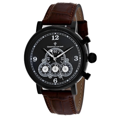 Pre-owned Christian Van Sant Mens Black Dial Watch - Cv0713