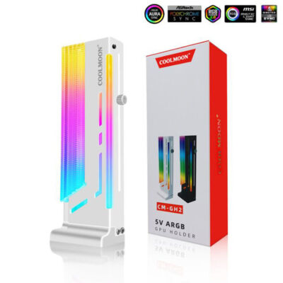 5V 3Pin ARGB VGA Bracket Vertical GPU Support 12pcs LED RGB Graphics PC Stand HU