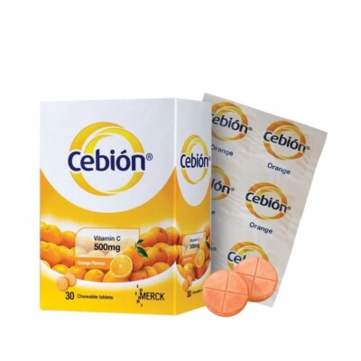 2 x 30's CEBION Chewable Tablets Vitamin C 500mg EXP 2025 Free Shipping