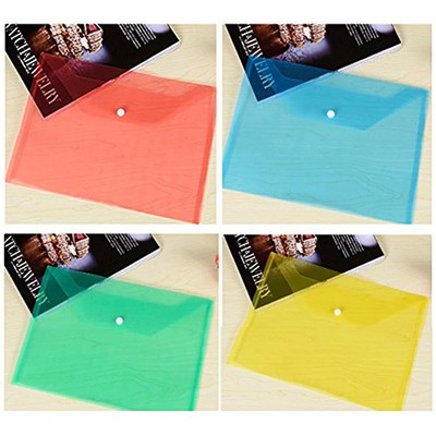 Conversion File Folders Plastic Envelopes Poly - 24 Pack With Snap Button A4 6