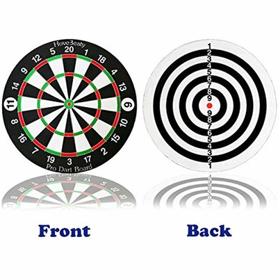 HoveBeaty Dart Board, Game Set With 6 Metal Darts And Double-Sided Flocking (18