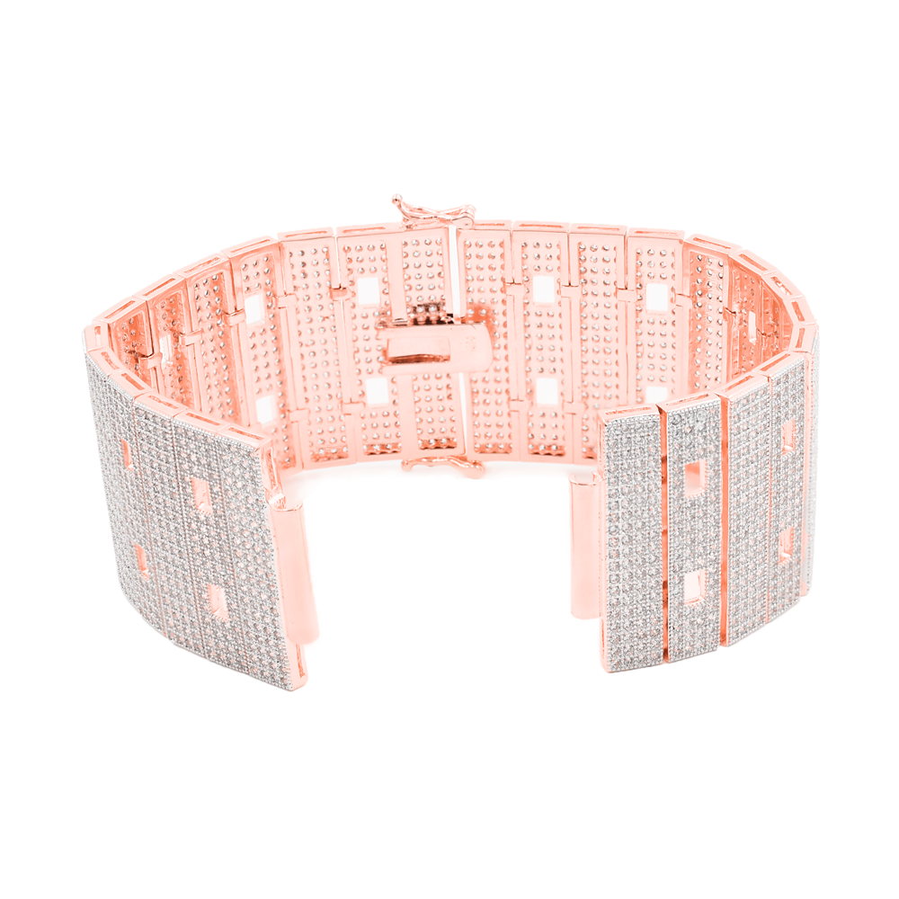 Pre-owned G-shock Custom Casio  Rose Gold Simulated Diamondadjustable Band Watch Gd -100