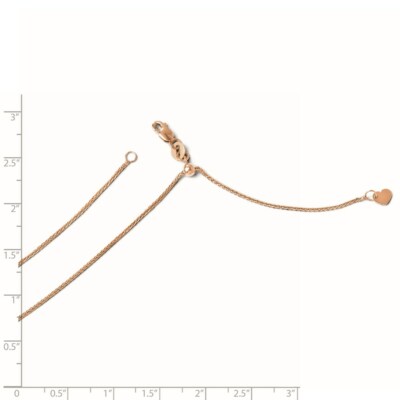 Pre-owned Superdealsforeverything Real 14kt Rose Gold Adjustable 1mm Wheat Chain; 22 Inch; Lobster Clasp In Pink