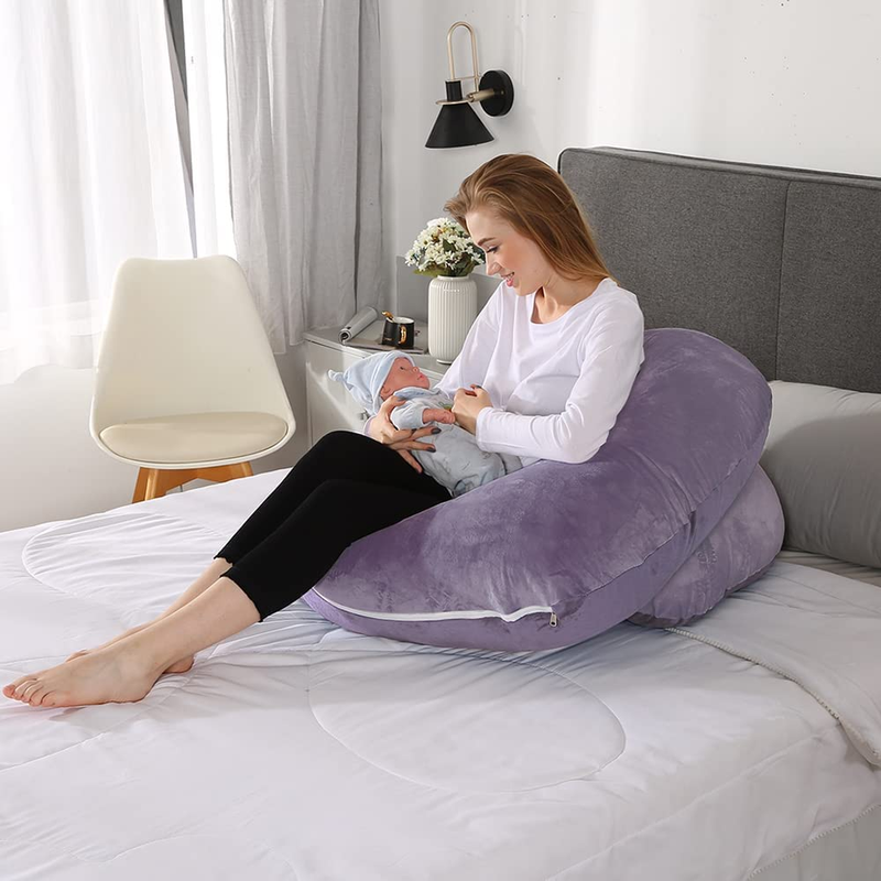 Chilling Home Pregnancy Pillows, C Shaped Full Body Pillow for Pregnancy 53 Inch
