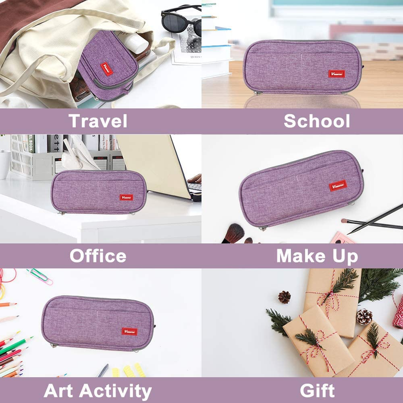 Large Pencil Case Big Capacity Pencil Bag Large Storage Pouch 3 Compartments Des