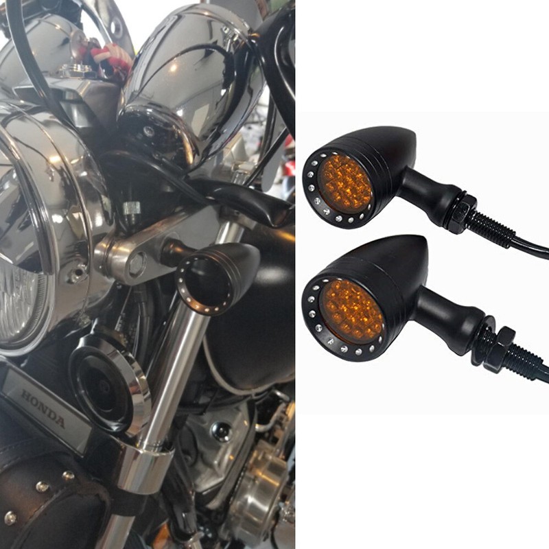 For Honda Shadow 500 VT500C 1100 VT1100C Motorcycle Amber LED Turn Signals Light
