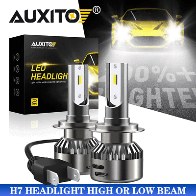 AUXITO H7 LED Headlight Bulb Kit High Low Beam 6000K HID White 9000LM High Power