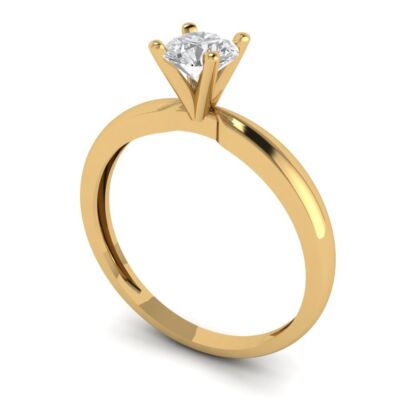 Pre-owned Pucci 0.50 Ct Round Designer Statement Bridal Classic Ring 14k Yellow Gold Moissanite
