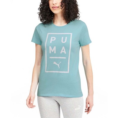 

Футболка Puma Modern Graphic с круглым вырезом и короткими рукавами, женские синие повседневные топы 58856, Синий