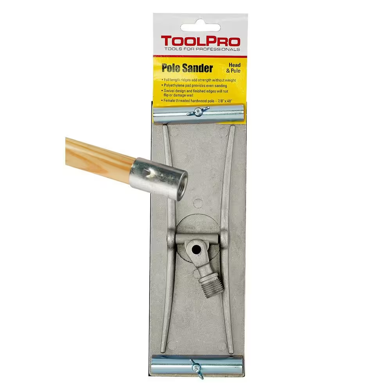3-3/8 In. X 9-3/8 In. Swivel Head Drywall Pole Sander with 4