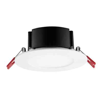 Commercial Electric 4 in. White Flush Round Wet Rated LED Recessed Lighting Kit