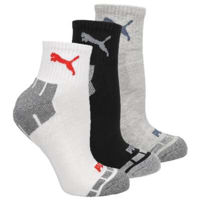 

Puma 3Pack Extended Terry Quarter Socks Мужские носки размера  85671803, Grey